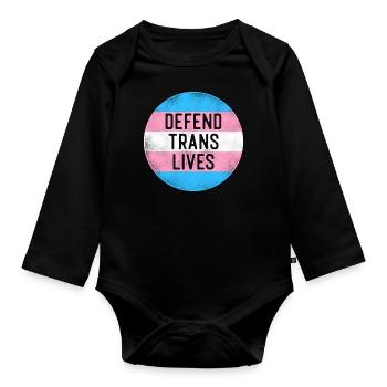 Fierté LGBT transgenre - Body Bébé bio manches longues - noir - Devant