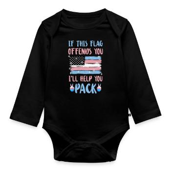 Transgender Trans LGBT Pride - Baby Bio-Langarm-Body - Schwarz - Vorne