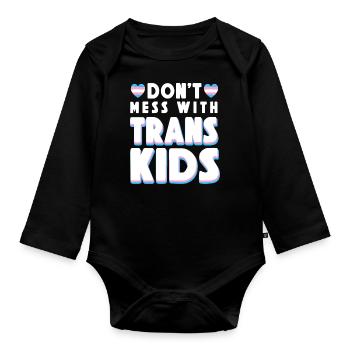 Fierté LGBT transgenre - Body Bébé bio manches longues - noir - Devant