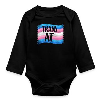 Transgender Trans LGBT Pride - Organic Longsleeve Baby Bodysuit - black - Front