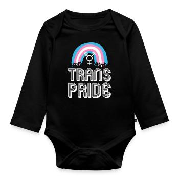 Transgender Trans LGBT Pride - Baby Bio-Langarm-Body - Schwarz - Vorne