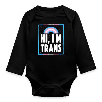 Transgender Trans LGBT Pride - Baby Bio-Langarm-Body - Schwarz - Vorne