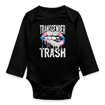Fierté LGBT transgenre - Body Bébé bio manches longues - noir - Devant