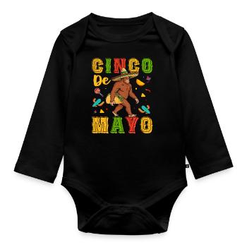 Cino De Mayo - Organic Longsleeve Baby Bodysuit - black - Front