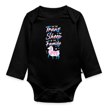 Transgender Trans LGBT Pride - Organic Longsleeve Baby Bodysuit - black - Front