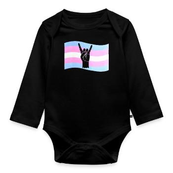 Fierté LGBT transgenre - Body Bébé bio manches longues - noir - Devant