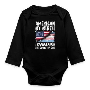 Transgender Trans LGBT Pride - Organic Longsleeve Baby Bodysuit - black - Front