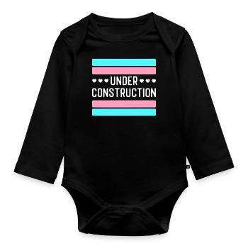 Transgender Trans LGBT Pride - Baby Bio-Langarm-Body - Schwarz - Vorne