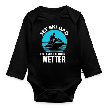Jet Skiing for Fun-Loving Dads - Organic Longsleeve Baby Bodysuit - black - Front