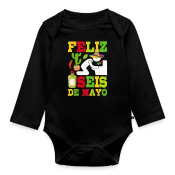 Cinco De Mayo - Baby Bio-Langarm-Body - Schwarz - Vorne