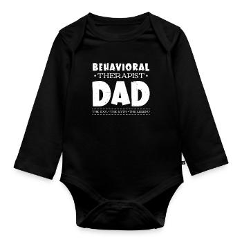 Behavioral Therapist Dad The Idol The Psychologist - Organic Longsleeve Baby Bodysuit - black - Front