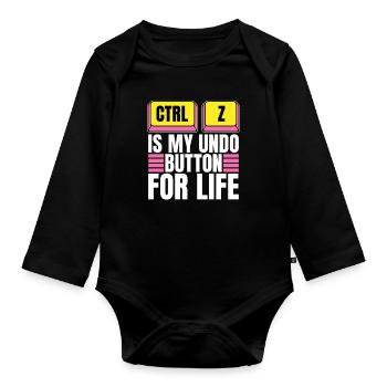 Coder Ctrl + Z Is My Undo Button Web Developer - Baby Bio-Langarm-Body - Schwarz - Vorne
