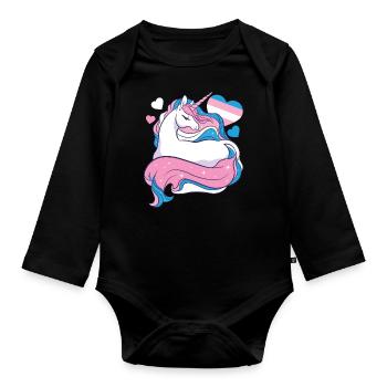 Transgender Trans LGBT Pride - Organic Longsleeve Baby Bodysuit - black - Front