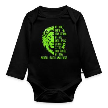 Mental Health - Organic Longsleeve Baby Bodysuit - black - Front