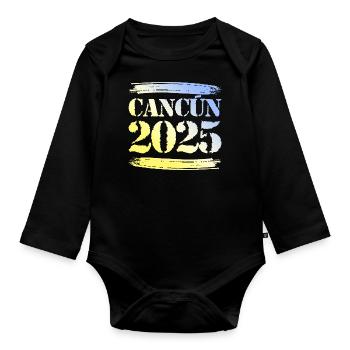 Cancun 2025 - Baby Bio-Langarm-Body - Schwarz - Vorne