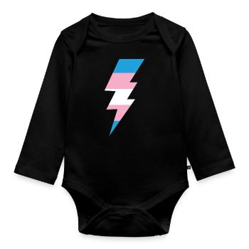 Transgender Trans LGBT Pride - Baby Bio-Langarm-Body - Schwarz - Vorne