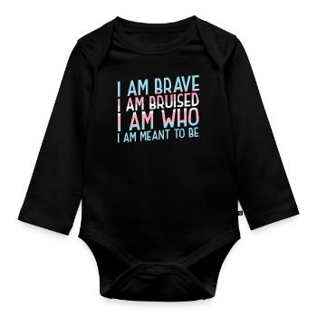 Transgender Trans LGBT Pride - Baby Bio-Langarm-Body - Schwarz - Vorne