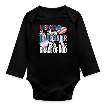 Transgender Trans LGBT Pride - Organic Longsleeve Baby Bodysuit - black - Front