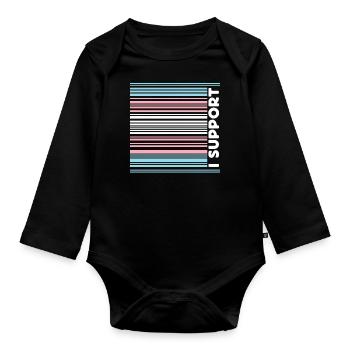 Fierté LGBT transgenre - Body Bébé bio manches longues - noir - Devant