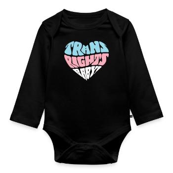 Transgender Trans LGBT Pride - Organic Longsleeve Baby Bodysuit - black - Front