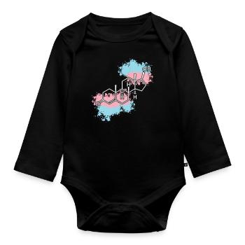 Transgender Trans LGBT Pride - Baby Bio-Langarm-Body - Schwarz - Vorne