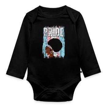 Transgender Trans LGBT Pride - Organic Longsleeve Baby Bodysuit - black - Front