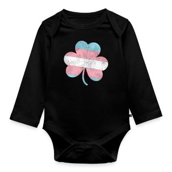 Fierté LGBT transgenre - Body Bébé bio manches longues - noir - Devant
