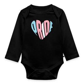 Transgender Trans LGBT Pride - Baby Bio-Langarm-Body - Schwarz - Vorne