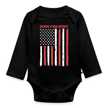 Demolition of the derby - Organic Longsleeve Baby Bodysuit - black - Front