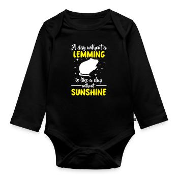 Lemming : La vie des campagnols sans lemming - Body Bébé bio manches longues - noir - Devant
