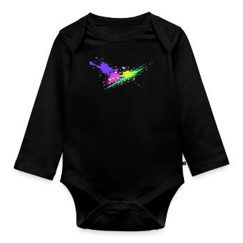 Paint Geburtstagsgeschenk Malerei - Baby Bio-Langarm-Body - Schwarz - Vorne