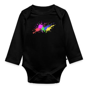 Fun - Splashes Cadeau d’anniversaire Drôle - Body Bébé bio manches longues - noir - Devant