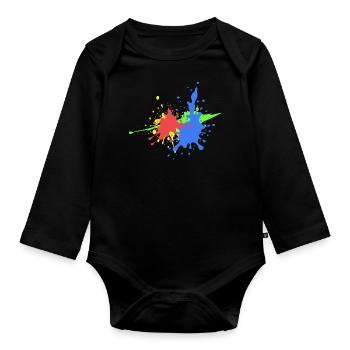 Colorful Graffiti Design Trend - Organic Longsleeve Baby Bodysuit - black - Front