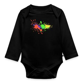 Splashes of Color Design Artists - Organic Longsleeve Baby Bodysuit - black - Front