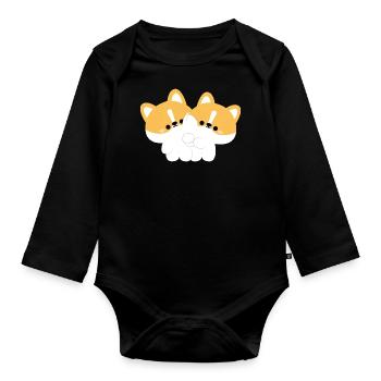 Corgi Couple - Body Bébé bio manches longues - noir - Devant