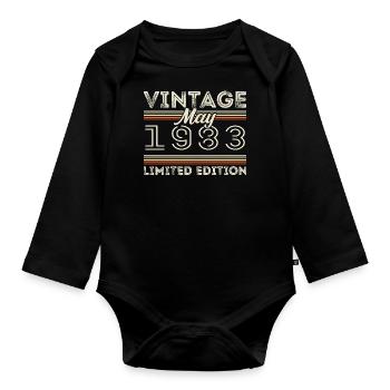 May 1983 Birthday 1983, Legendary since May 1983 - Organic Longsleeve Baby Bodysuit - black - Front
