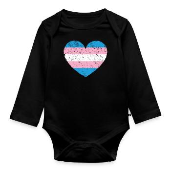 Transgender Trans LGBT Pride - Baby Bio-Langarm-Body - Schwarz - Vorne