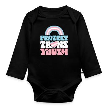 Transgender Trans LGBT Pride - Organic Longsleeve Baby Bodysuit - black - Front