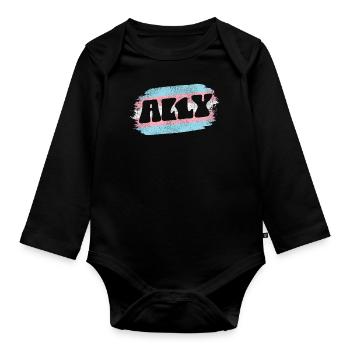 Transgender Trans LGBT Pride - Baby Bio-Langarm-Body - Schwarz - Vorne
