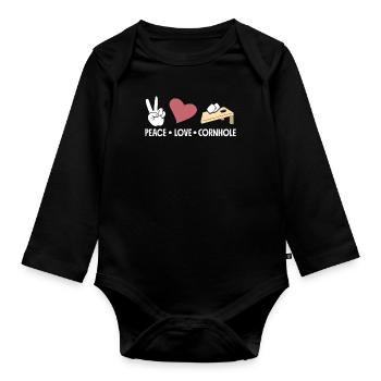Peace Dear Cornhole Players - Organic Longsleeve Baby Bodysuit - black - Front