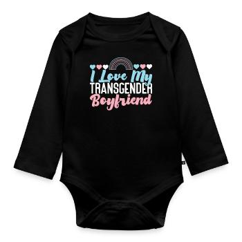 Transgender Trans LGBT Pride - Organic Longsleeve Baby Bodysuit - black - Front