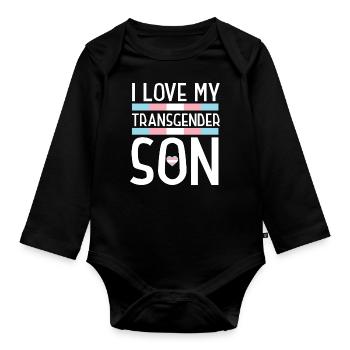 Fierté LGBT transgenre - Body Bébé bio manches longues - noir - Devant
