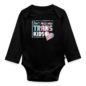 Fierté LGBT transgenre - Body Bébé bio manches longues - noir - Devant