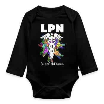 Nurse Nurse Nurse - Organic Longsleeve Baby Bodysuit - black - Front