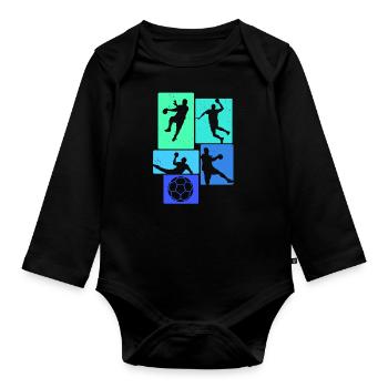 Handball Handball Players - Organic Longsleeve Baby Bodysuit - black - Front