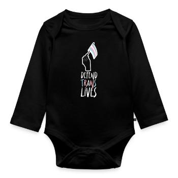 Transgender Trans LGBT Pride - Baby Bio-Langarm-Body - Schwarz - Vorne