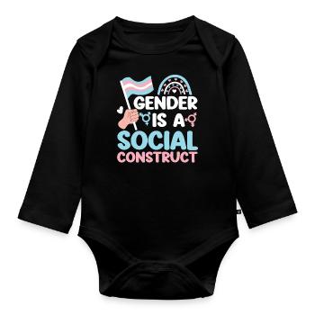 Fierté LGBT transgenre - Body Bébé bio manches longues - noir - Devant