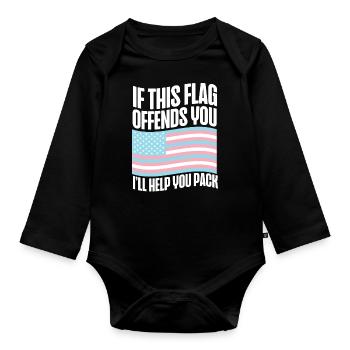 Transgender Trans LGBT Pride - Baby Bio-Langarm-Body - Schwarz - Vorne