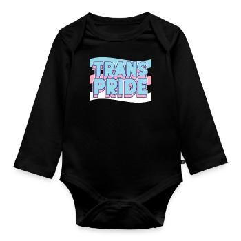 Transgender Trans LGBT Pride - Baby Bio-Langarm-Body - Schwarz - Vorne