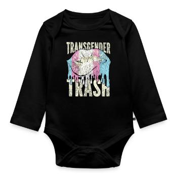 Transgender Trans LGBT Pride - Baby Bio-Langarm-Body - Schwarz - Vorne